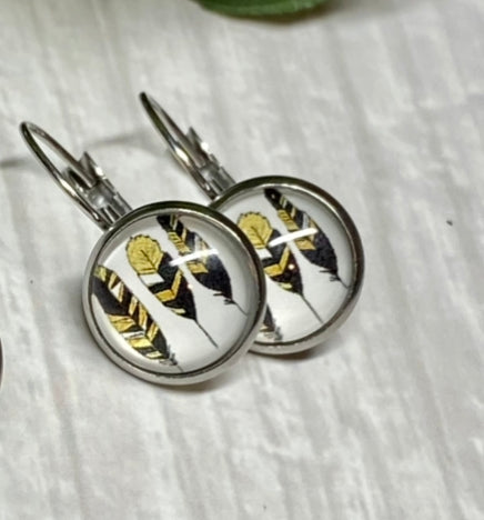 Earrings - Patterns & Prints SILVER French Drop - 12mm