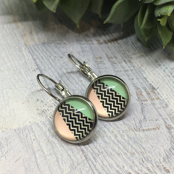 Earrings - Patterns & Prints SILVER French Drop - 12mm