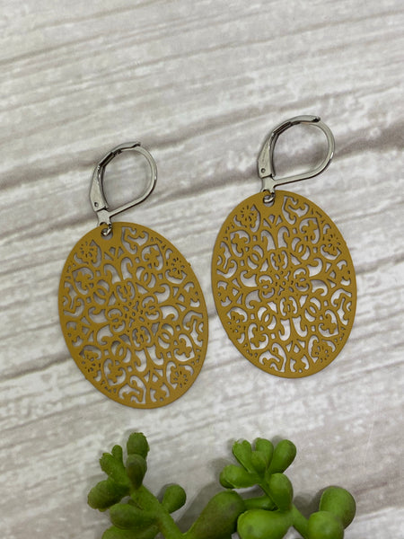 Oval Lasercut Earrings