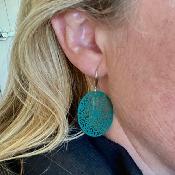 Oval Lasercut Earrings