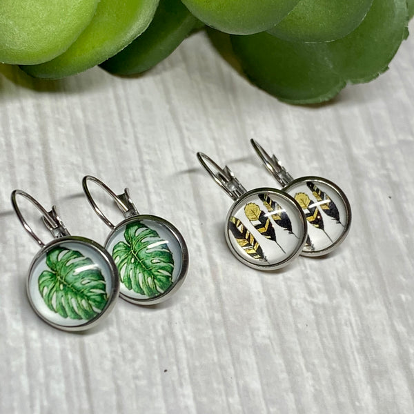Earrings - Patterns & Prints SILVER French Drop - 12mm