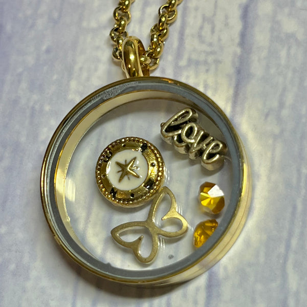 Floating Locket Necklace- GOLD