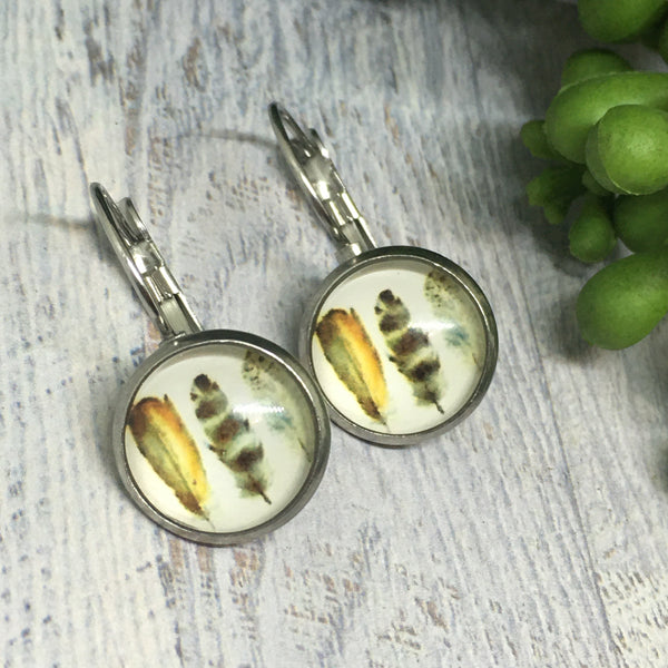 Earrings - Patterns & Prints SILVER French Drop - 12mm