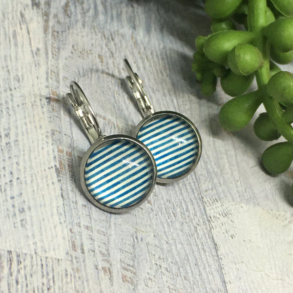 Earrings - Patterns & Prints SILVER French Drop - 12mm