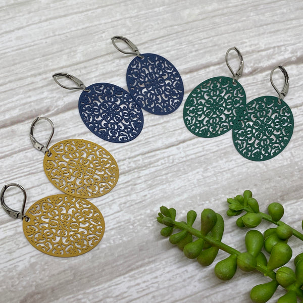 Oval Lasercut Earrings