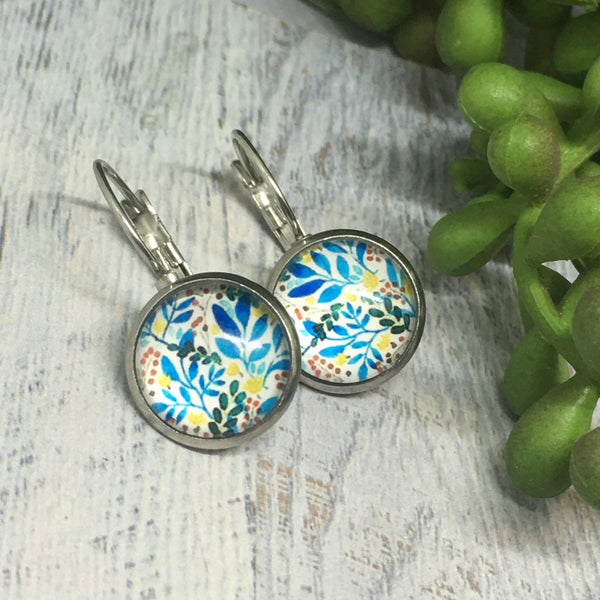 Earrings - Patterns & Prints SILVER French Drop - 12mm