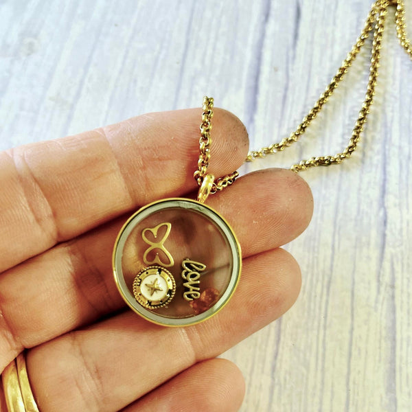 Floating Locket Necklace- GOLD