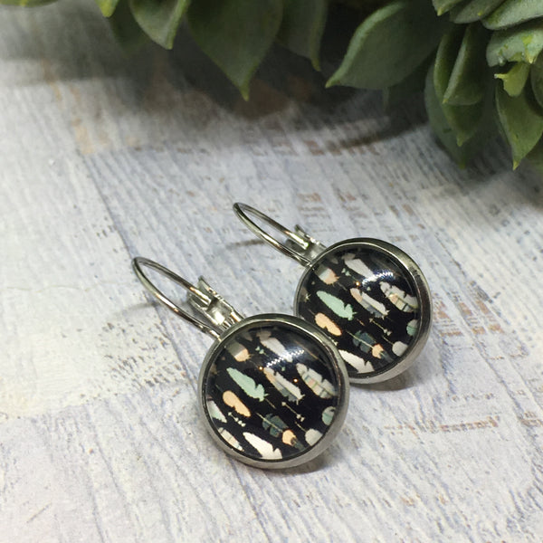Earrings - Patterns & Prints SILVER French Drop - 12mm