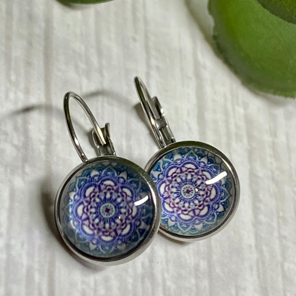 Earrings - Patterns & Prints SILVER French Drop - 12mm