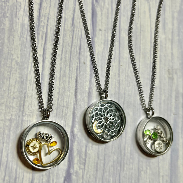 Floating Locket Necklace - SILVER