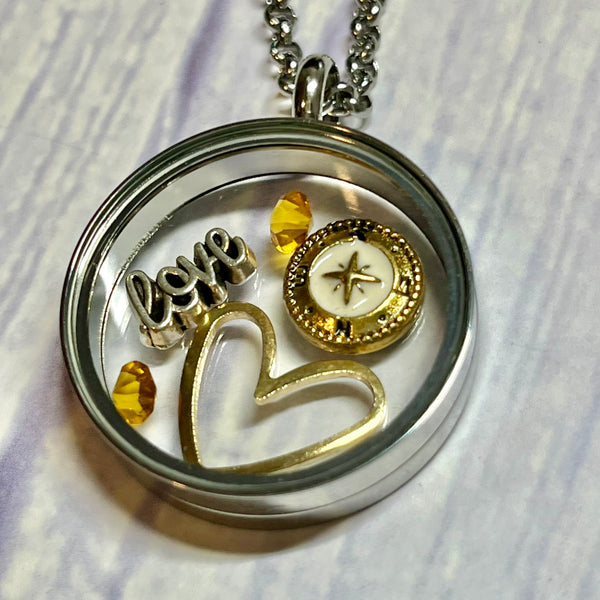 Floating Locket Necklace - SILVER