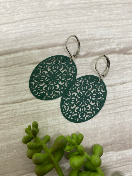 Oval Lasercut Earrings