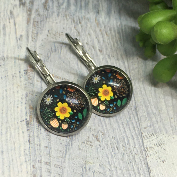 Earrings - Patterns & Prints SILVER French Drop - 12mm