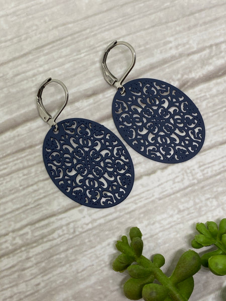 Oval Lasercut Earrings