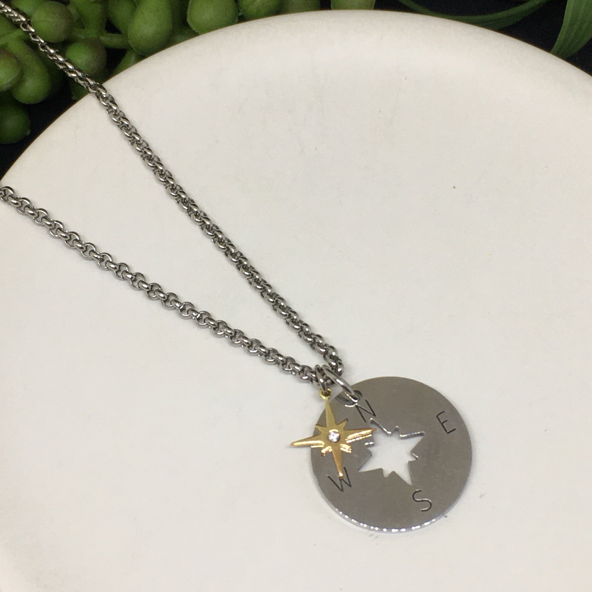 Compass Necklace - in silver or gold